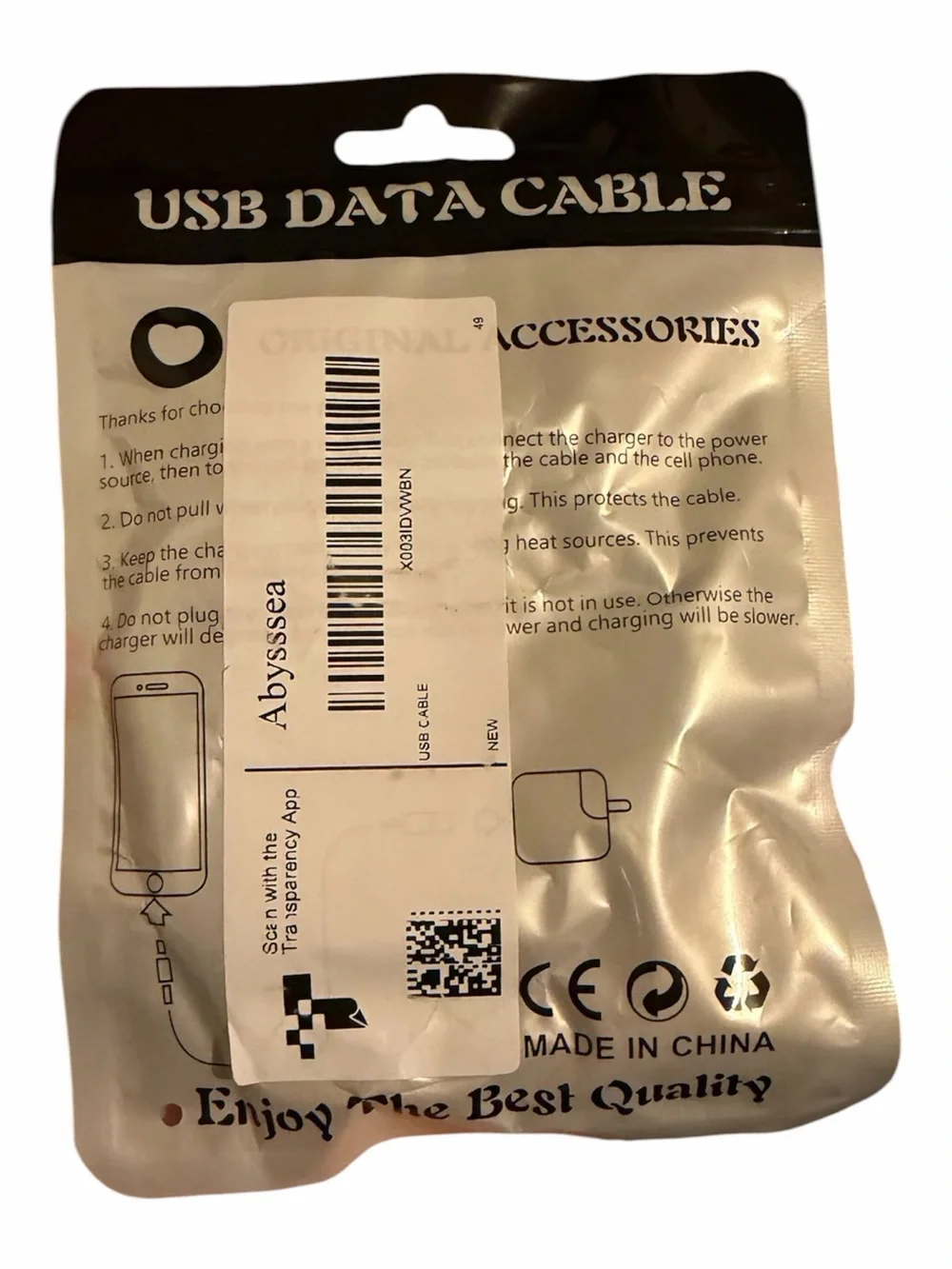 White USB Data Cable - USB to Lightning/Type-C Compatible